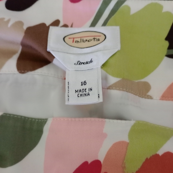 Talbots Women's Pink and Black Midi A-Line Skirt Size 16 - Picture 8 of 9